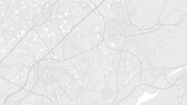 White and light grey Taoyuan city area vector background map, roads and water illustration. Widescreen proportion, digital flat design roadmap.