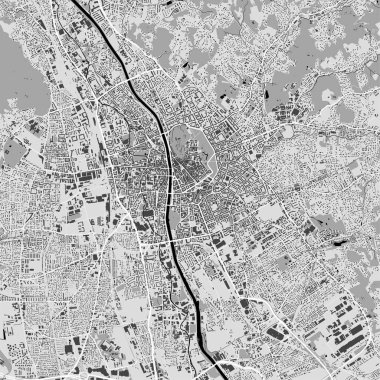Urban city vector map of Graz. Vector illustration, Graz map grayscale black and white art poster. road map image with metropolitan city area view. clipart