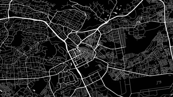 Vector Map Nairobi City Urban Grayscale Poster Road Map Image — ストックベクタ