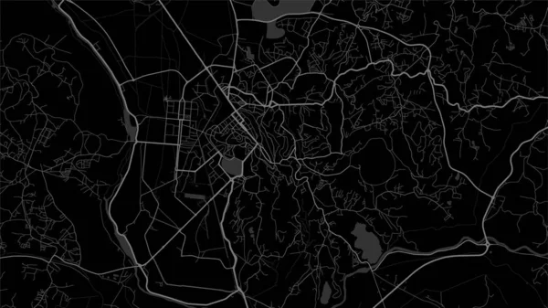 Dark Black Antananarivo City Area Vector Background Map Roads Water — 图库矢量图片