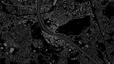 Urban city vector map of Salzburg. Vector illustration, Salzburg map grayscale black and white art poster. road map image with metropolitan city area view.
