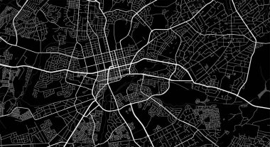 Vector map of Harare city. Urban grayscale poster. Road map image with metropolitan city area view.