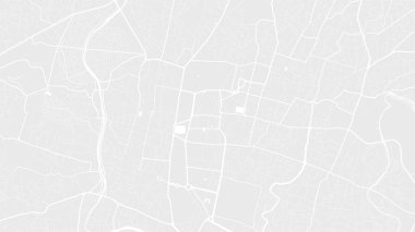 Beyaz ve açık gri Katmandu şehir alanı vektör arkaplan haritası, yollar ve su çizimleri. Geniş ekran oranı, dijital düz tasarım yol haritası.