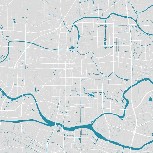 Foshan Vektorkarta Detaljerad Karta Över Foshan Stadens Administrativa Område Stadens — Stock vektor