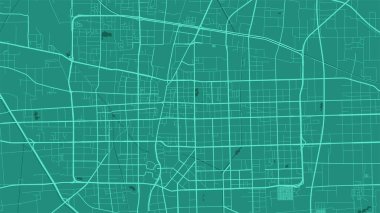 Shijiazhuang, Çin 'in Yeşil Vektör haritası. Şehir haritası poster illüstrasyonu. Shijiazhuang harita sanatı.