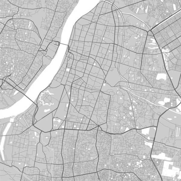 Map Kolkata City Urban Black White Poster Road Map Image — Stock Vector