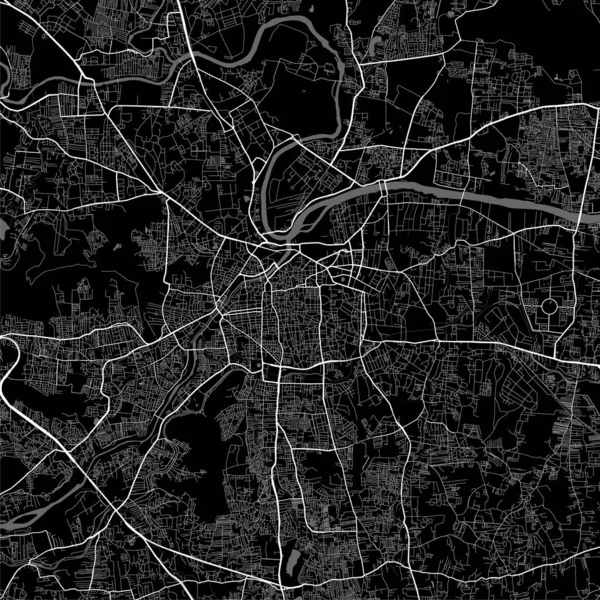 Mapa Pune Ciudad Cartel Urbano Blanco Negro Imagen Del Mapa — Vector de stock