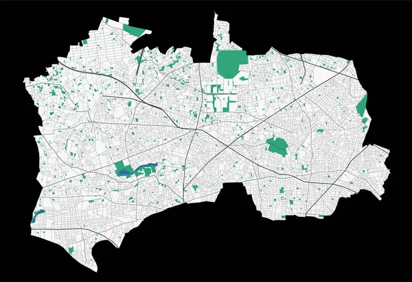 Mapa Nerima Mapa Detalhado Área Administrativa Cidade Nerima Panorama Paisagem — Vetor de Stock