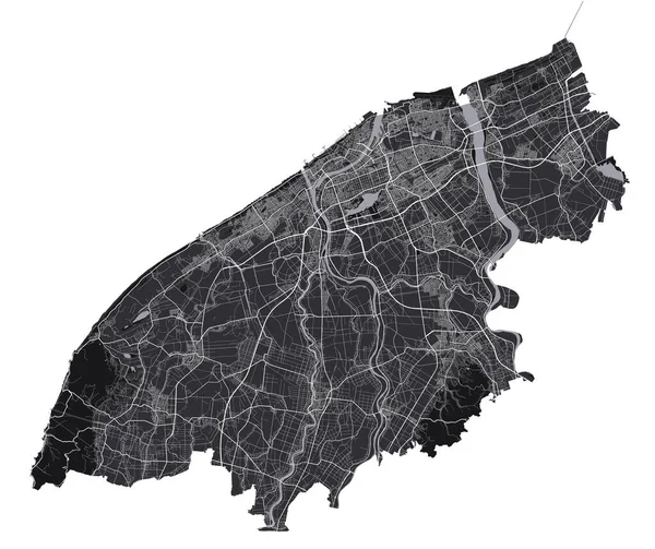 Mapa Niigata Mapa Vetorial Detalhado Área Administrativa Cidade Niigata Cityscape — Vetor de Stock