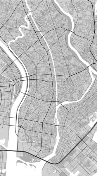 Mapa Miasta Edogawa Miejski Plakat Czarno Biały Wizerunek Mapy Drogowej — Wektor stockowy
