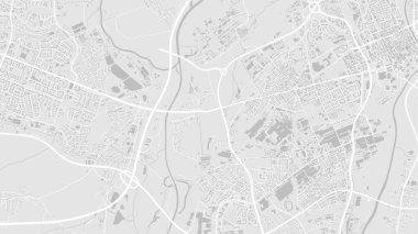 Beyaz ve açık gri Brno Şehri alan vektör arkaplan haritası, yollar ve su haritası çizimi. Geniş ekran oranı, dijital düz tasarım yol haritası.