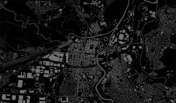 Plzen Vektor Térkép Plzen Város Közigazgatási Területének Részletes Térképe Városkép — Stock Vector