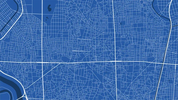 足立区行政区の詳細な地図ポスター 青いスカイラインのパノラマ 足立地方の装飾的なグラフィック観光マップ ロイヤリティフリーベクトルイラスト — ストックベクタ
