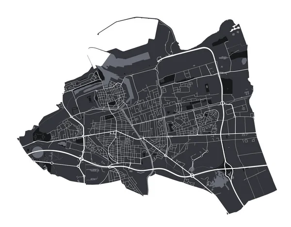 Кале Векторная Карта Подробная Векторная Карта Административного Района Города Кале — стоковый вектор