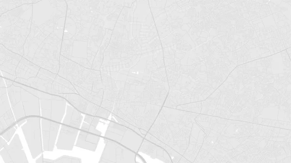 Blanco Gris Claro Funabashi Mapa Fondo Del Vector Área Ciudad — Archivo Imágenes Vectoriales