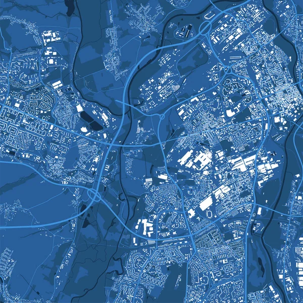 Cartel Detallado Del Mapa Vectorial Azul Brno City Administrative Área — Vector de stock