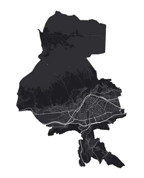 Carte Vectorielle Innsbruck Carte Vectorielle Détaillée Zone Administrative Innsbruck Affiche — Image vectorielle