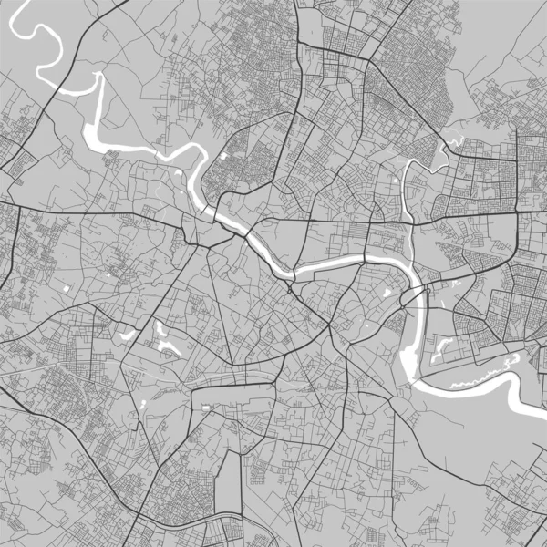 Mapa Cidade Lucknow Cartaz Urbano Preto Branco Imagem Mapa Estrada — Vetor de Stock
