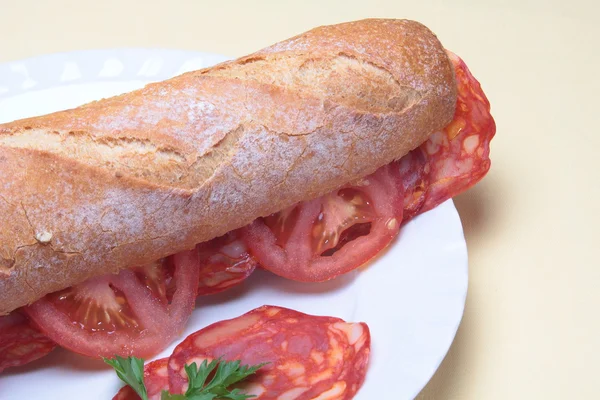 Bocadillo de chorizo — Stockfoto