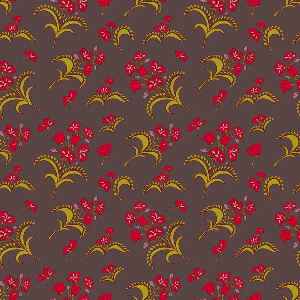 Motif sans couture avec ornement floral — Image vectorielle