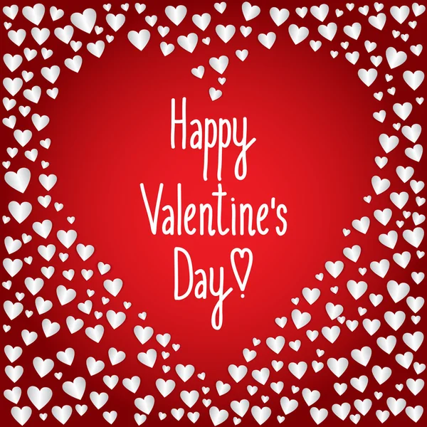 Greating tarjeta de San Valentín con corazones — Vector de stock