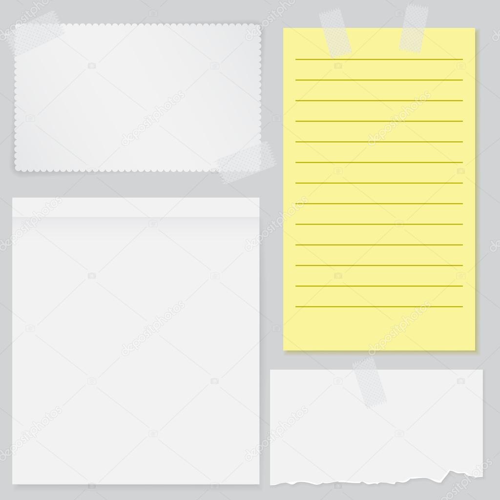 Set of four notes papers