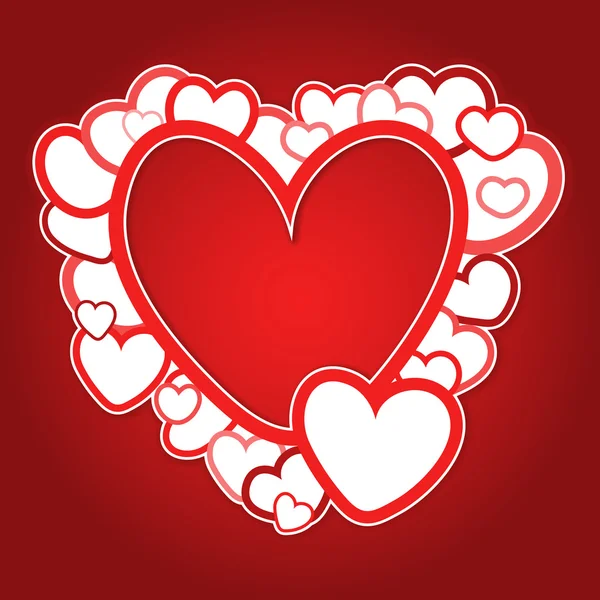 Red frame of hearts — Stock Photo, Image