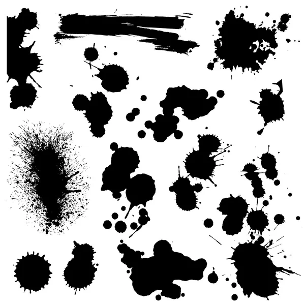 Set of Blots and Splashes — Stock Vector