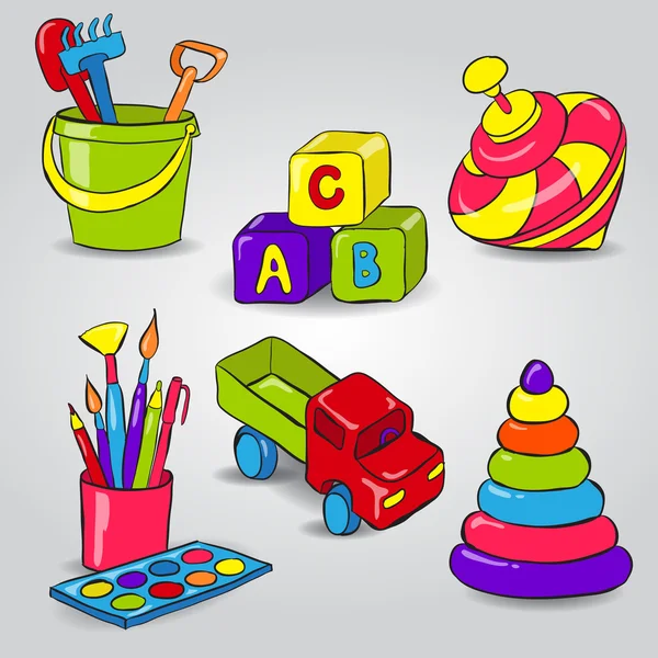 Ensemble de jouets pour enfants — Image vectorielle