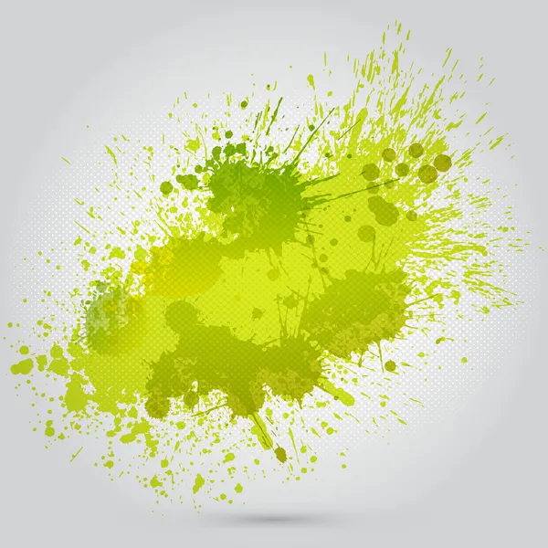 Vector green vintage watercolor texture with blots — Stock Vector