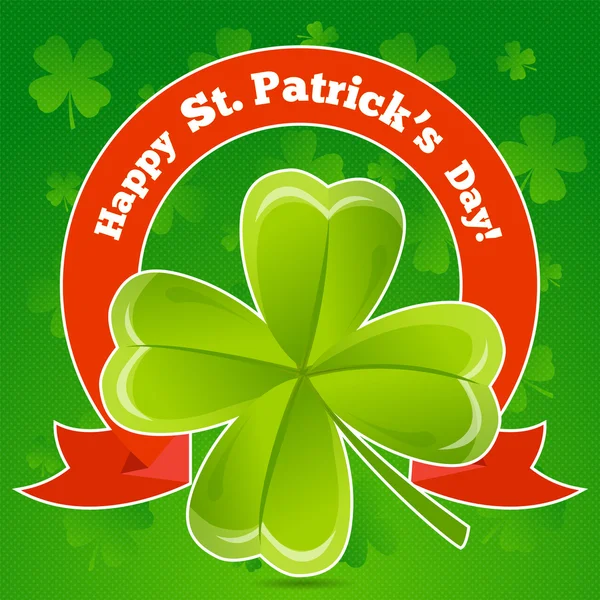Greeting card patricks day with clover — 图库矢量图片