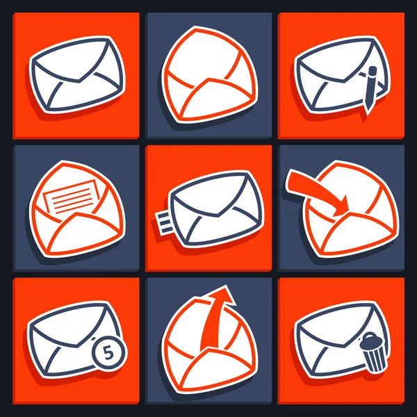 Set of icons for app envelopes and message — Stock Vector