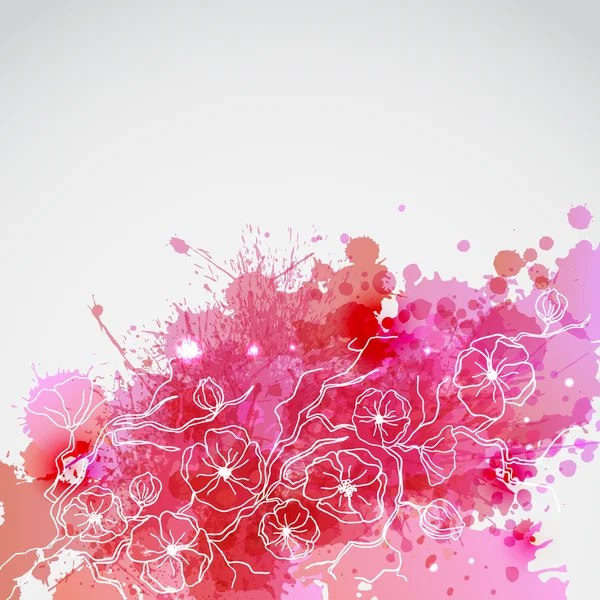 早午餐的樱花与粉红色墨水 — 图库矢量图片
