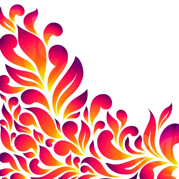 Fond floral abstrait avec gouttes et feuilles — Image vectorielle