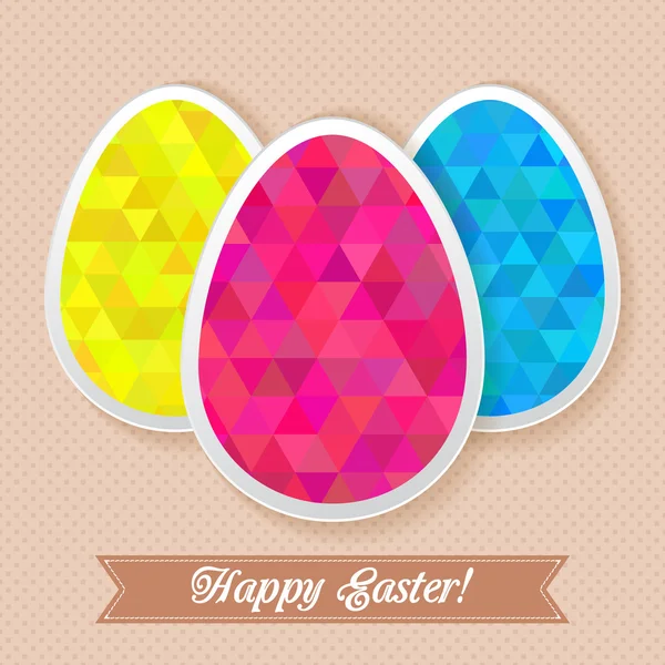 Carte de vœux de Pâques avec œufs triangles — Image vectorielle