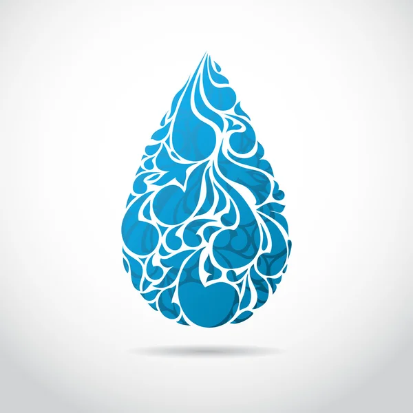 Astratto goccia d'acqua blu — Vettoriale Stock