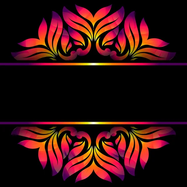 Printemps floral coloré invitation cadre feuilles — Image vectorielle