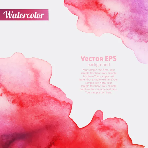 ピンクの水彩画フレーム抽象的な背景インク — ストックベクタ