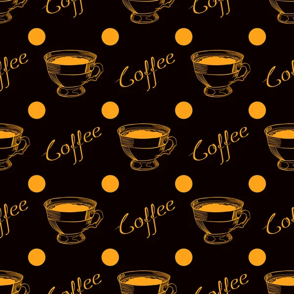 Tasse de café fond sans couture — Image vectorielle