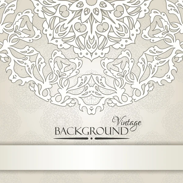 Carte d'invitation élégante beige vintage — Image vectorielle