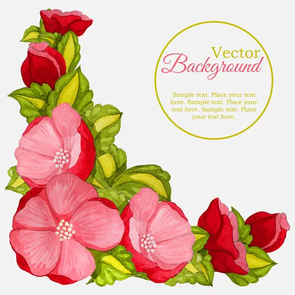 Floral aquarel frame met krans van peony — Stockvector