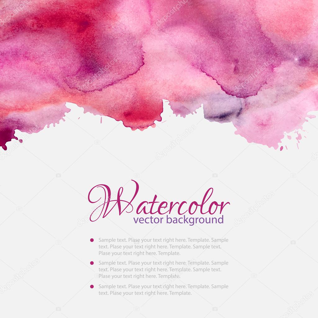 Pink watercolor blots pattern top frame
