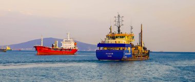 Rusya 'nın Novorossiysk şehrinin gemileri.