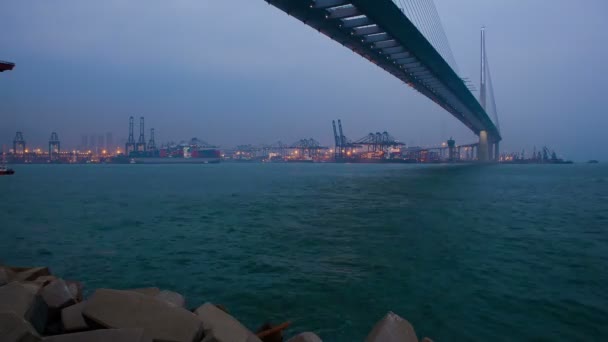 Tsing Ma Bridge Hong Kong — Video Stock