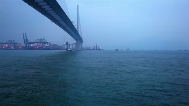 Tsing Ma Bridge Hong Kong — Video Stock