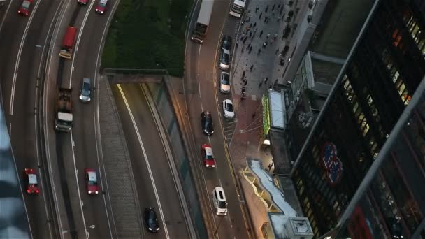 Aerial city traffic — Stock Video