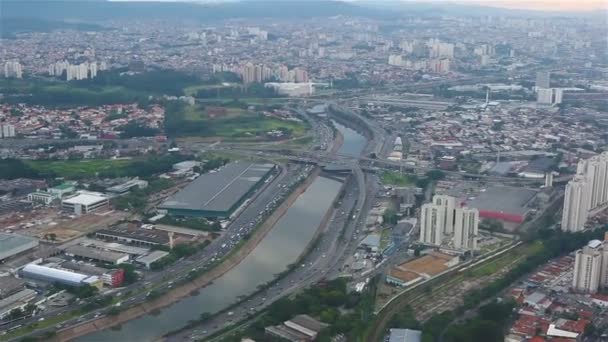 Vista aérea de Sao Paulo Brasil — Vídeo de stock