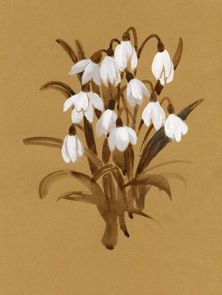 Watercolor snowdrops — Stock Photo, Image