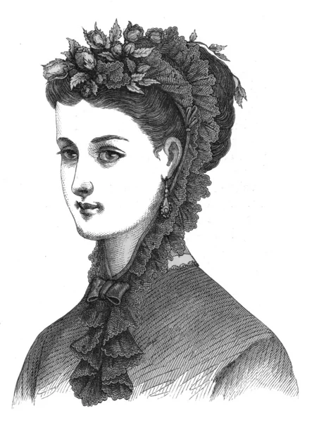 그린된 빈티지 여자의 초상화 — 스톡 사진