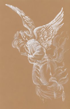 Beautiful angel with wings clipart